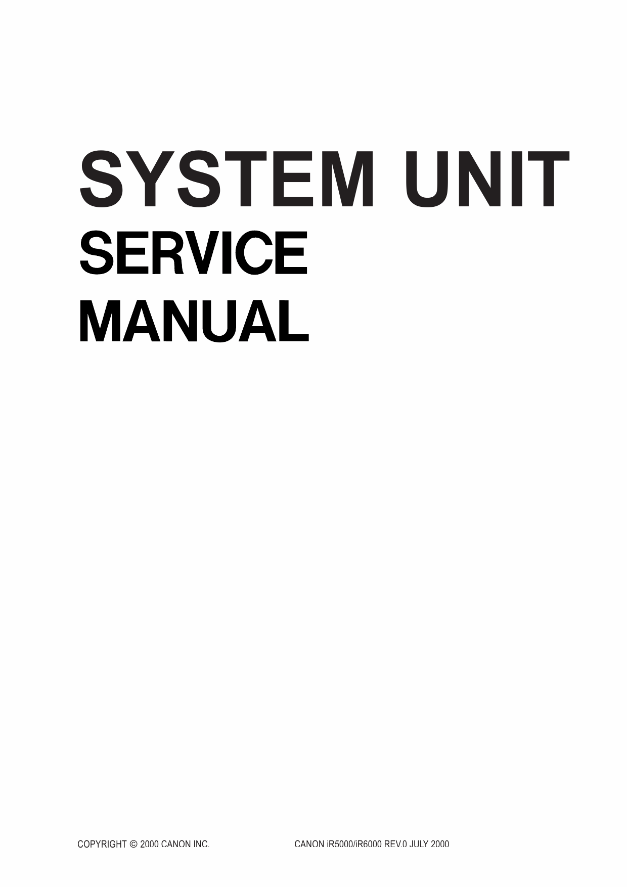Canon imageRUNNER iR-4600 500 5020 6000 6020 Parts and Service Manual-1